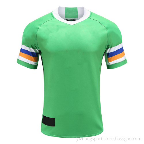 Mens Dry Fit Rugby Wear T Shirt Green